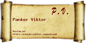 Panker Viktor névjegykártya